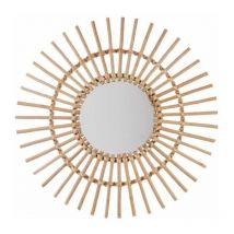 Miroir Soleil - Bois rotin