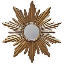 Miroir soleil résine dorée 8cm
