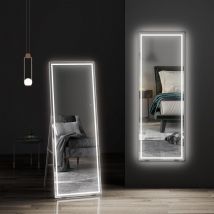 Keepbuying - 150 x 40cm Miroir sur Toute la Longueur,Miroir led avec éclairage sur Pied ou Mural,3 Couleurs Réglable,Miroir de Sol,Chambre à
