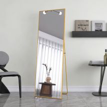 Blanketswarm - Miroir sur Toute la Longueur 162x53 cm Miroir de Sol avec Support, Miroir à base rectangulaire, Cadre en Alliage d'aluminium Miroir