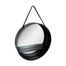 Atmosphera Créateur D'intérieur - Miroir Étagère en Métal 'Belt' 55cm Noir