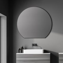 Talos - Miroir Picasso noir ø 100 cm - avec cadre en aluminium de haute qualité pour une ambiance élégante - miroir de salle de bain parfait
