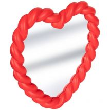 Atmosphera Créateur D'intérieur - Miroir torsadé cœur Twist rouge h40cm