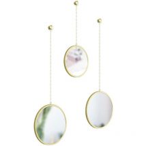 Umbra - Miroirs ronds suspendus Dima (Lot de 3) Or
