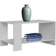 See Table Basse Salon Salle à Manger Style Contemporain en Couleur Blanc Mat 90x46 cm - Miroytengo