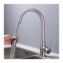 Homelody - Rubinetto Lavello Cucina Doccetta Estraibile Rubinetto Cucina In Acciaio Inox Spazzolato Miscelatore Cucina Girevole a 360° Rubinetti