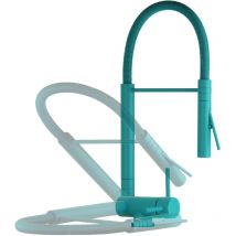 Nice Rubinetterie - Miscelatore cucina con molla e canna abbattibile in colore blu turchese Nice 29034M1BT Blu Turchese