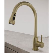 Kroos - Miscelatore da cucina con doccia estraibile - Oro spazzolato