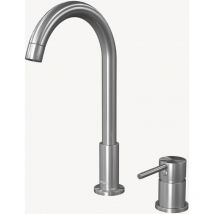 Kroos - Miscelatore per lavabo a 2 fori Nichel spazzolato - Corbeau