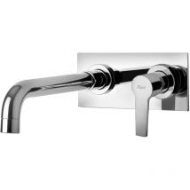 Miscelatore lavabo a muro con piastra 180x80 mm Paini Le Mans 90CR208P Cromo