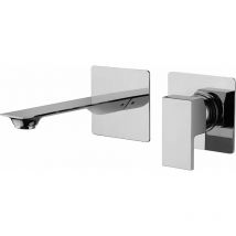 Miscelatore lavabo a parete in ottone cromato con piastre da 96x90 mm Paini Venti V2CR208 Cromo