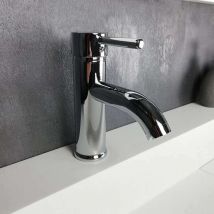 Miscelatore bagno Ary, base in ottone cromato per lavabo da appoggio