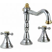 Paffoni - Miscelatore lavabo colore cromo-oro con canna orientabile Belinda FBLV055CO Cromo/Oro - Piletta con salterello 1'1/4