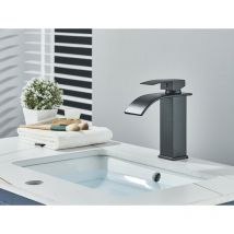 Miscelatore Lavabo Lavabo Nero Rubinetto Lavabo in Acciaio Inox con Rubinetto Bagno a Risparmio Idrico Rubinetto Bagno con Controllo Caldo e Freddo