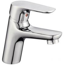 Rubinetto miscelatore monocomando cromato per lavabo serie violet scarico 11/4' ambra water