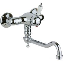 Miscelatore lavello cucina a parete modello retrò in colore cromo NICE 600032CB Cromo