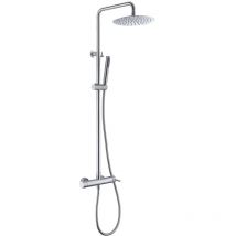 Set colonna doccia estensibile - Docce da esterno/interno in acciaio inox S.304. Miscelatore colore acciaio inox