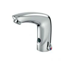 Rubinetto miscelatore automatico cromato per lavabo a corrente con sensore ad infrarossi modello settemix a filo dmp