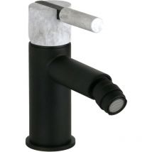 Miscelatore per bidet in colore nero opaco maniglia in marmo nero Fp Pattaroni unic° U-BIDET-BLKMRB01 Nero opaco