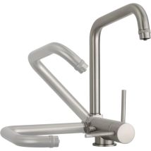 Pollini Acqua Design - Miscelatore per lavello cucina in nichel spazzolato acqua filtrata canna abbattibile Pollini filtra 52000031100 Nichel