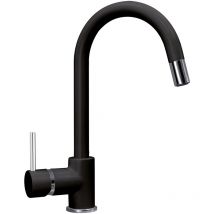 Plados - Miscelatore monocomando puntobpex con canna tubolare e bocchetta estraibile - Nero Matt