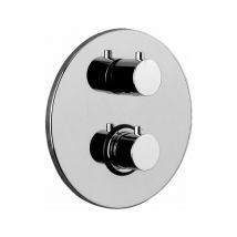 Miscelatore termostatico doccia ad incasso, piastra in metallo Ø200 mm Steel looking. Paffoni serie Light LIQ013ST Ottone - Steel looking