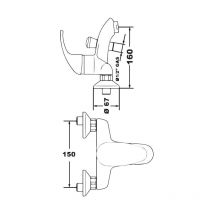 Miscelatore vasca esterno con doccetta Prima – Finitura metallo – ps_005308 – EURORAMA