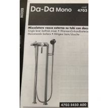 Zazzeri - Miscelatore vasca esterno su tubi cromo Da-Da Mono 4703-0450-A00-CRCR