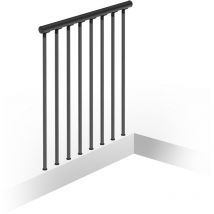 Misterstep - Balustrade avec colonnes vertical (Modèle Tube) - Longueur 100 cm