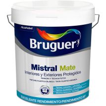 Mistral blanc mat peinture plastique 0,75l litres 5586676 Bruguer