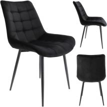 JUMI Esszimmerstuhl MISTY schwarz – Samtpolsterung – Metallbeine – 83 cm – 53 cm – 63 cm – 42 cm