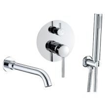 Mirlo - Mitigeur baignoire à encastrer avec douchette carlow chromé