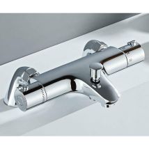 Mitigeur Baignoire Thermostatique, Robinet Thermostatique Baignoire, Mitigeur De Douche Pour Baignoire Avec Contrôle De La Température, Laiton, 