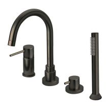 Cox 4-Loch Wannenrandbatterie auf Tisch Mattschwarz