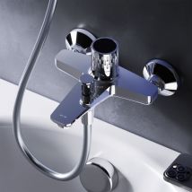 Am.pm - Mitigeur Baignoire Chrome Robinet Baignore Main Monté Mur pour Salle de Bains Mélangeur de Baignoire en Laiton