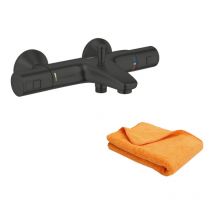 Grohe - Mitigeur bain douche thermostatique Precision Start noir + microfibre