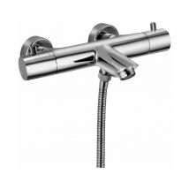 Paffoni - Mitigeur bain thermostatique externe Acier Looking Light series LIQ022ST Laiton - Steel looking