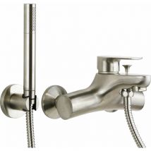 Gattoni Rubinetteria - Mitigeur bain externe couleur acier brossé Gattoni Avio AV00070NS acier inoxydable brossé