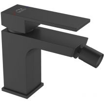 Mobilibrico - Mitigeur de bidet de salle de bains, vertical avec bouchon Laveo Kvadrato noir mat