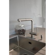 Grifo mezclador de cocina con teleducha de acero inoxidable - Teleducha ABS de 1 chorro