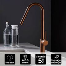 Imex Products - Robinet Mitigeur de Cuisine anti-calcaire avec Douche anti-calcairette Or Rose imex kenia GCE020/ORC