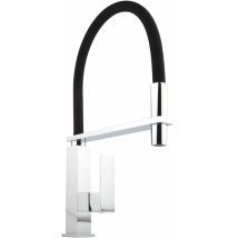 Hudson Reed - Mitigeur de Cuisine avec Douchette - Design Moderne Noir et Chrome