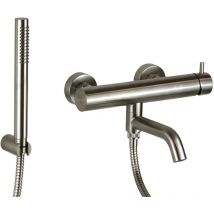 Pollini Acqua Design - Mitigeur de baignoire extérieur rond en acier aisi 316 Pollini Jessy Steel MXVAMC16CAS Acier inoxydable