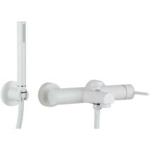 Gattoni Rubinetteria - Mitigeur de bain extérieur blanc mat Gattoni Easy 2201/22BO Blanc mat - Avec set de douche