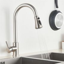 Mitigeur de Cuisine 3 modes Evier Rabattable Fenêtre en Laiton Acier Inox 304 Robinet Cuisine avec Douchette Mitigeur Cuisine Douchette Extractible