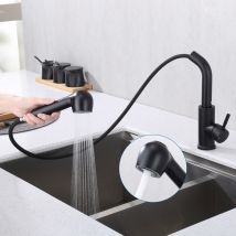 Robinet de Cuisine avec Douchette Extractible Mitigeur de Cuisine 2 Jets au Choix Robinet Evier Cuisine en Acier inoxydable