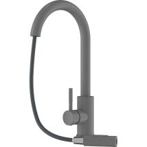 Granitan - mitigeur de cuisine bec extractible acier gris robinet de cuisine loseto