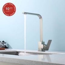 Poalgi - Mitigeur de cuisine bec haut sky bath nickel brossé Inox S304 série cross