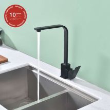 Poalgi - Mitigeur de cuisine bec haut sky bath noir mat pvd Inox S304 série cross
