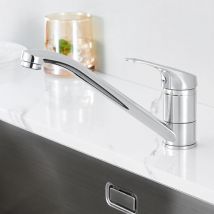 Auralum - Mitigeur de Cuisine Monocommande avec Pivotant à 360°, Robinet de Cuisine en Laiton Chromé, Pour Évier contre Fenêtre